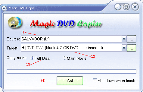 Copy full disk to blank DVD