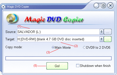 Copy main movie only to blank DVD