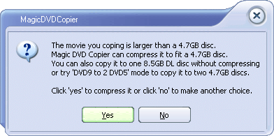 Confirm if compress this DVD