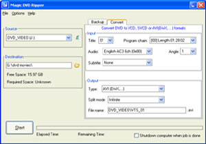 Screenshot of Magic DVD Ripper