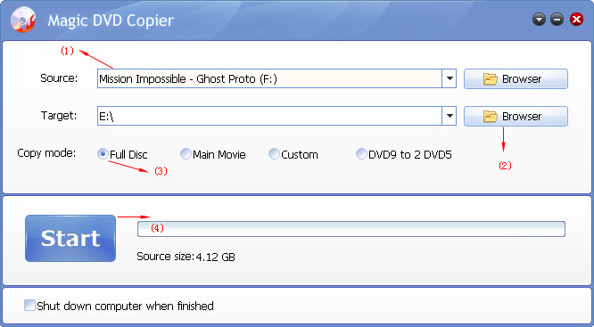 copy full disk to blank DVD