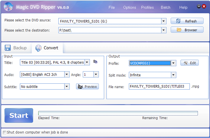 Convert DVD to VCD with Magic DVD Ripper