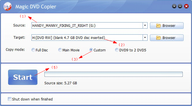 copy selected episodes to blank DVD