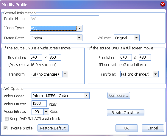 magic dvd ripper - modify profile