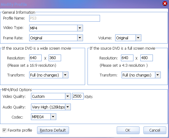 to modify profile of PS3