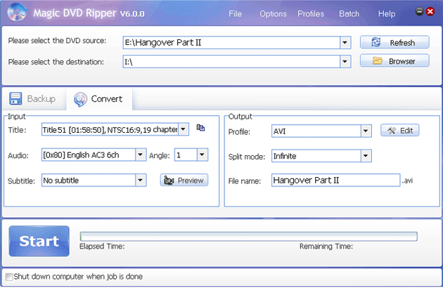 rip DVD Hangover Part II to other video formats with Magic DVD Ripper