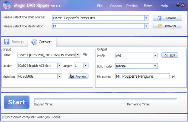rip DVD Mr. Popper's Penguins movie to other video format with Magic DVD Ripper