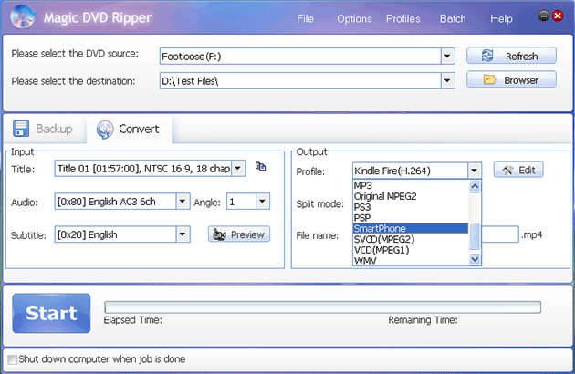 rip Footloose DVD to Smart Phone with Magic DVD Ripper