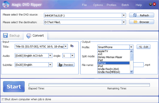rip Immortals DVD to iPhone with Magic DVD Ripper