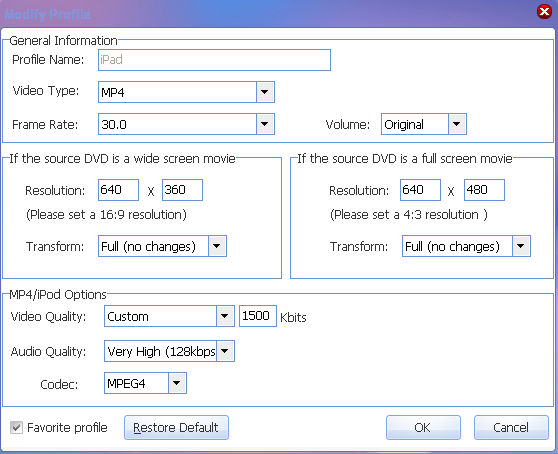 how to rip protected DVD to iPad --- modify profile