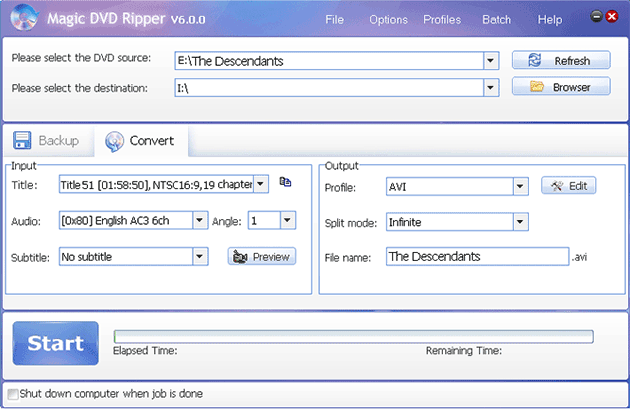  rip The Descendants DVD movie to AVI with Magic DVD Ripper