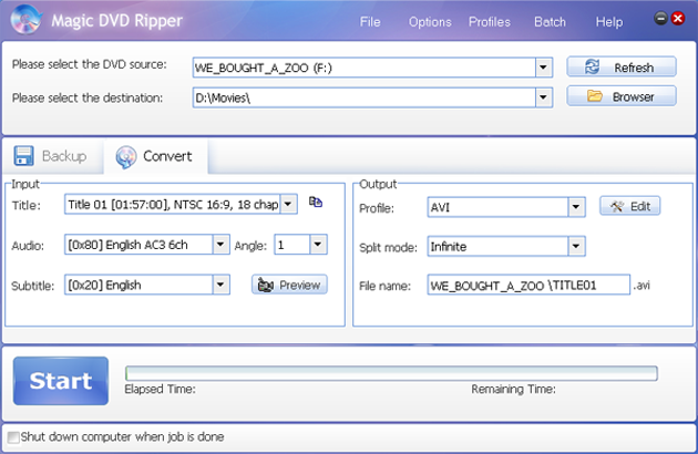 rip We Bought a Zoo DVD with Magic DVD Ripper