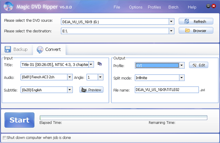 Convert DVD to other formats with Magic DVD Ripper