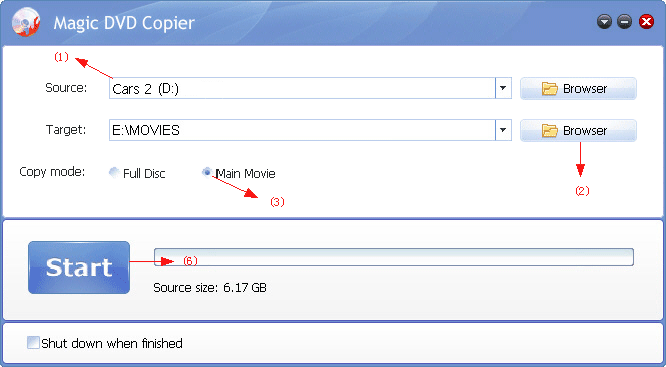 Copy main movie only to hard drive with Magic DVD Copier