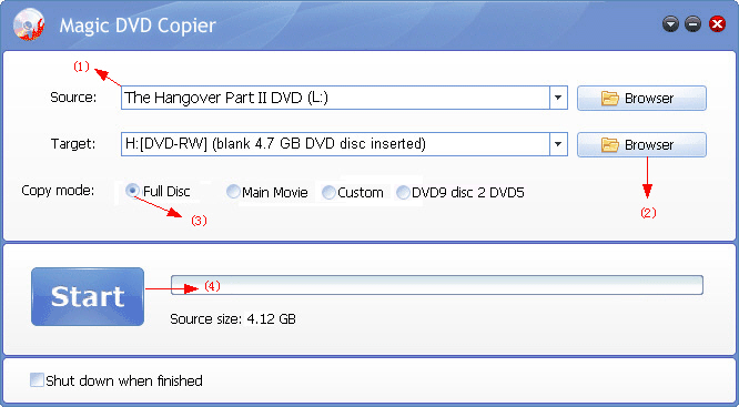 copy The Hangover Part II DVD to a new blank dvd disc with Magic DVD Copier