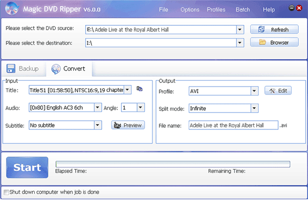 rip Adele Live at the Royal Albert Hall DVD to MP3