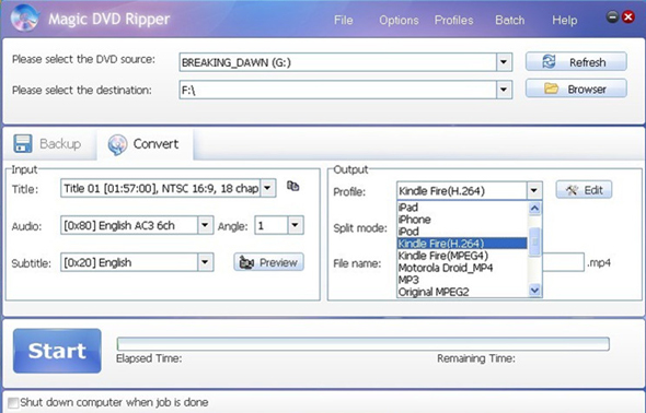 how to rip DVD to Kindle Fire